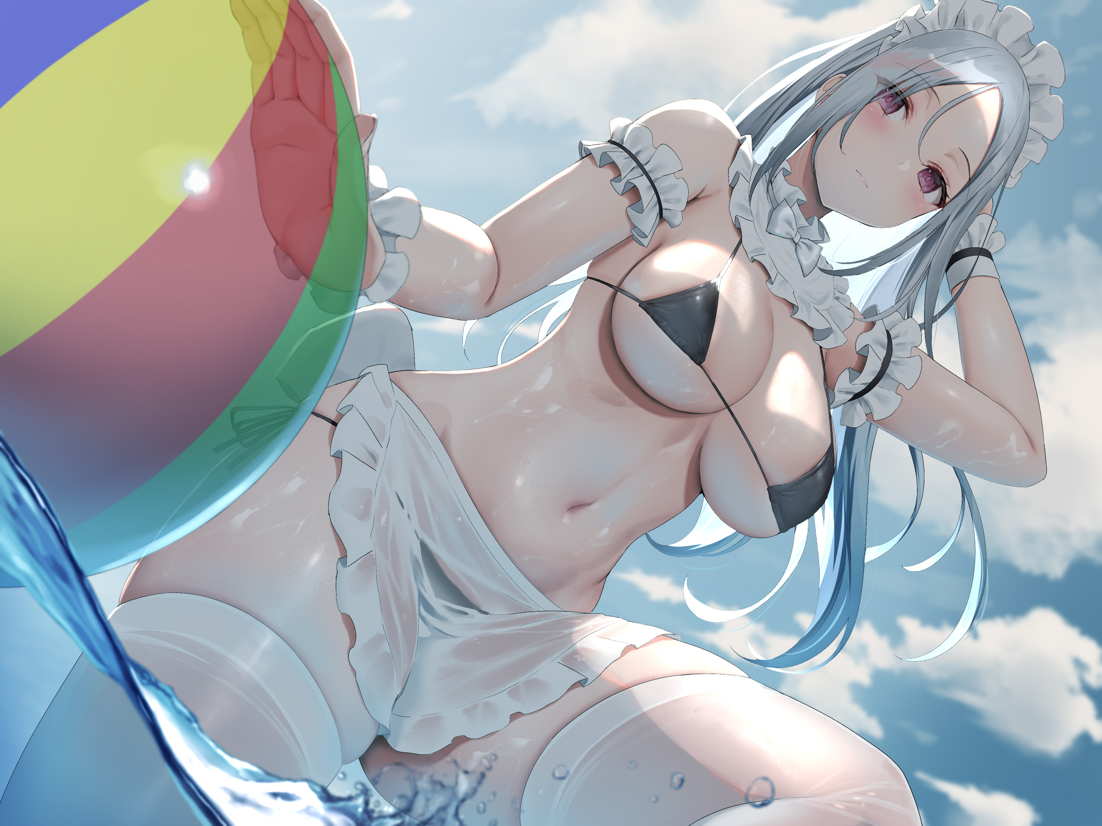 【RJ382136/汉化】与白发泳装女仆可可拉在海边游闹(326.87MB/度盘)