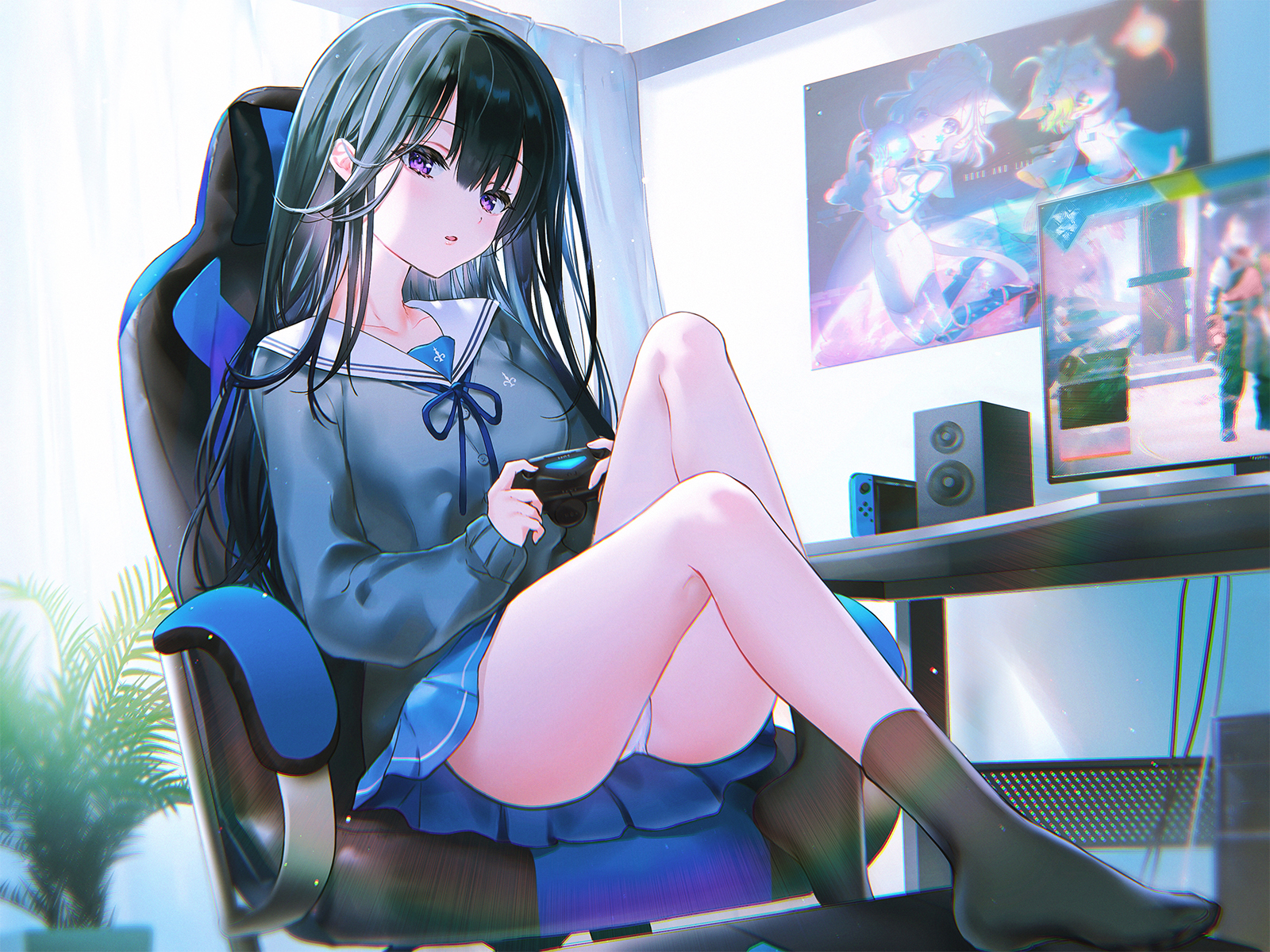 【日文音声/中文字幕】边玩游戏边让你尽情使用X穴的Gamer女友 (CV天知遥)【445MB】